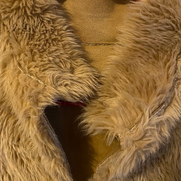 ELEGANT FAUX FUR SUEDE VEST with SNAP BUTTONS for WOMEN  -Size- XS-S - Picture 3 of 4